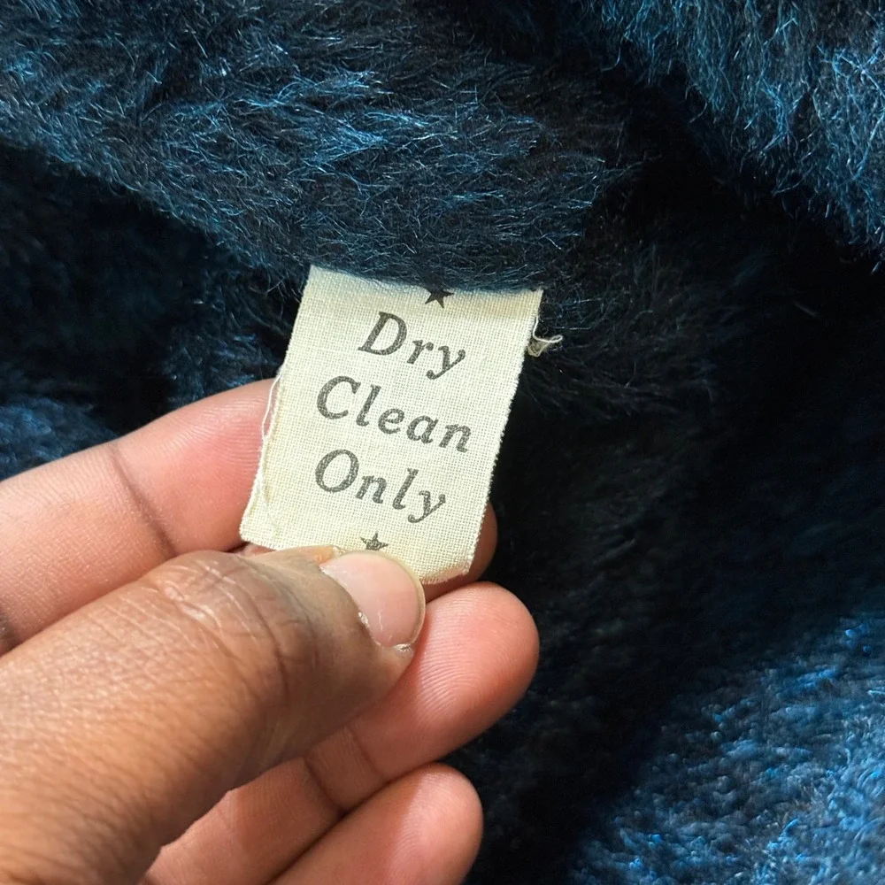 Vintage 70s Wool Buffalo Plaid Jacket Faux Fur-lined Navy Anchor Buttons Medium‎